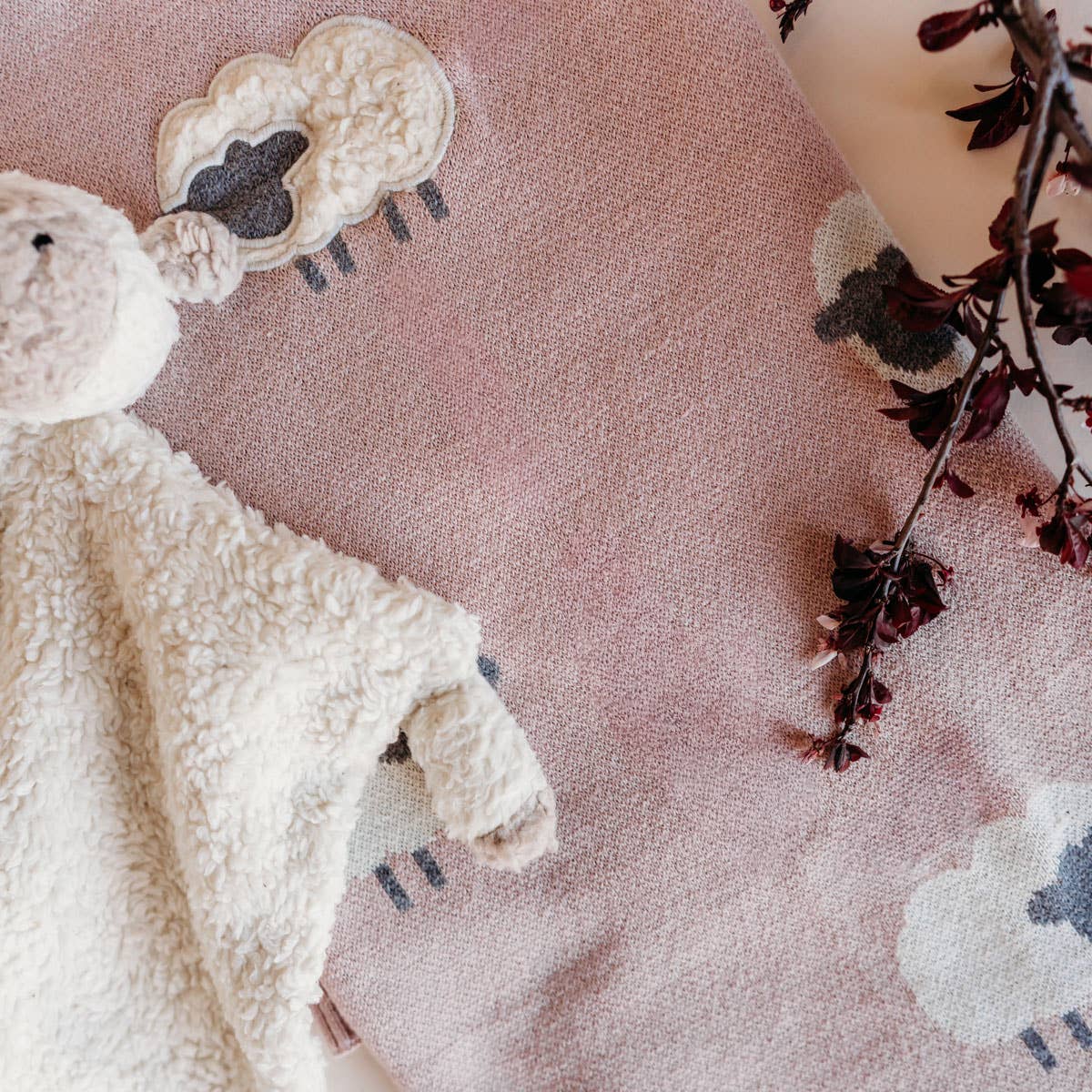Wooly Lamb 3D - Organic Cotton Jacquard Knit Baby Blanket