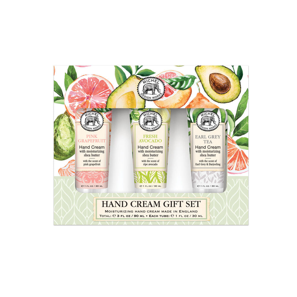 Michel Design - Small Hand Cream Gift Set: Pink Grapefruit, Fresh Avocado, Earl Grey Tea