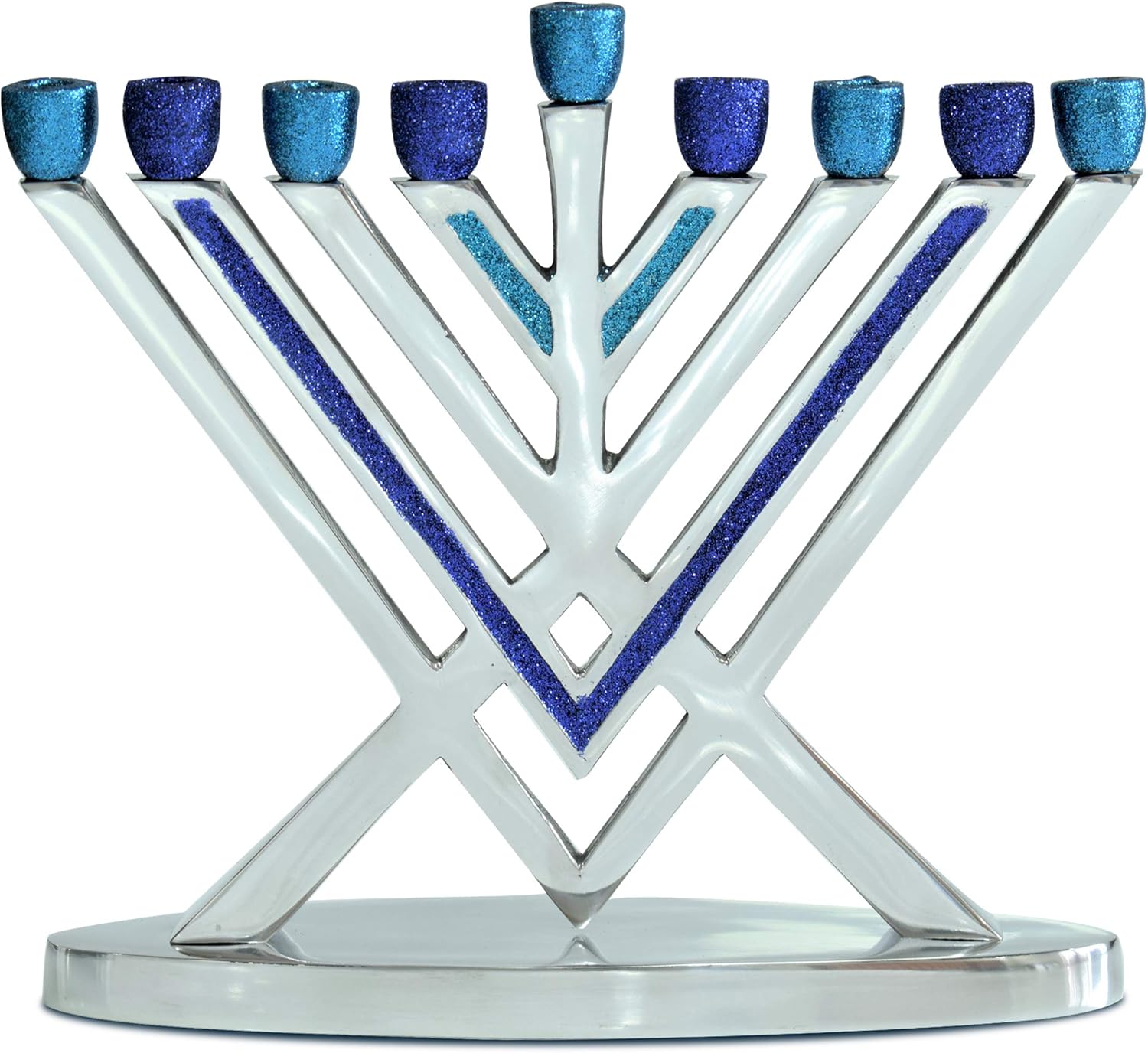 Menorah en aluminium pailleté