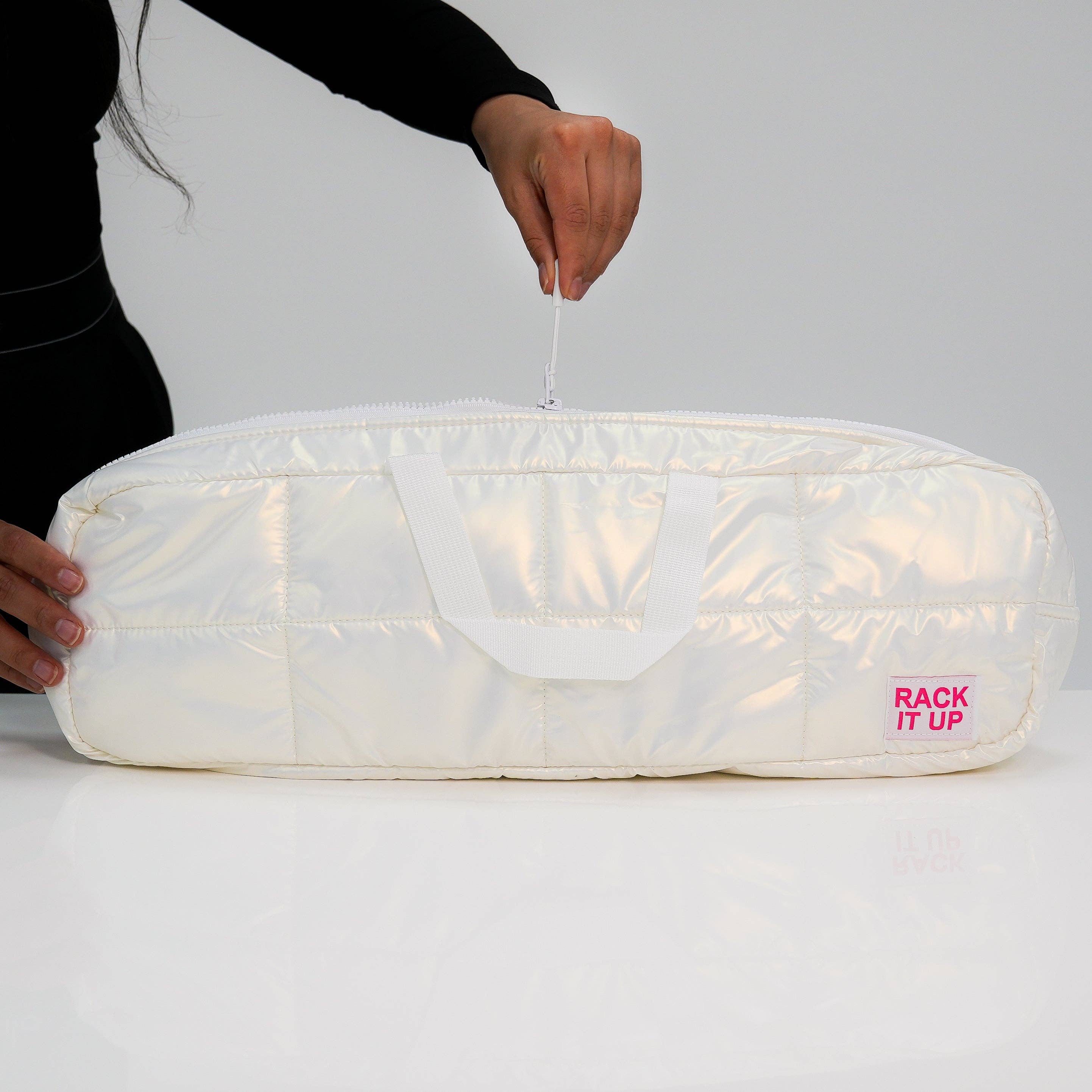 Canasta / mahjong Metallic White Bag