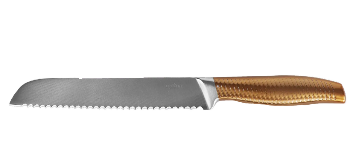 Gold Swivel Striped Handle Knife 13"