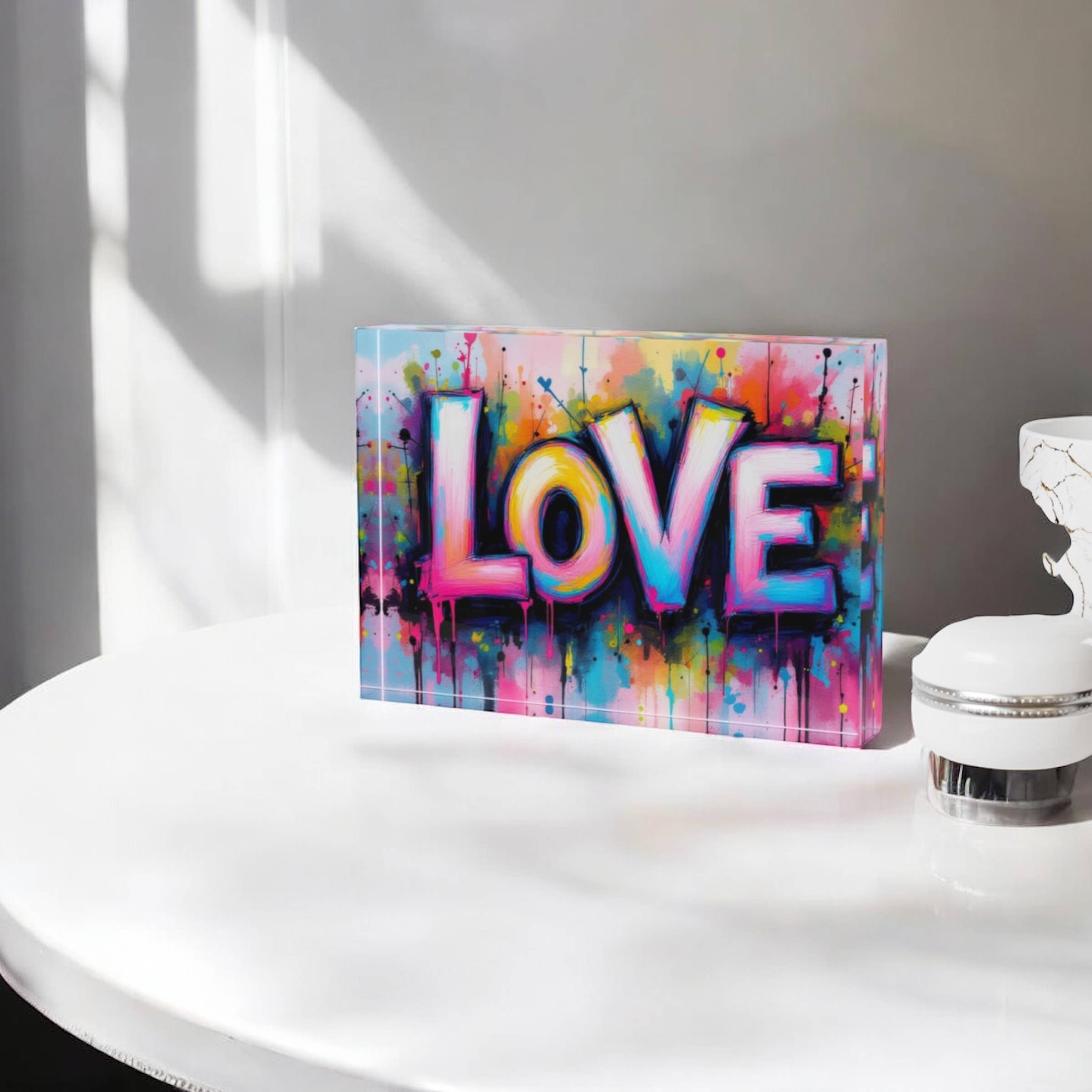 Love Crystal Block Decor     