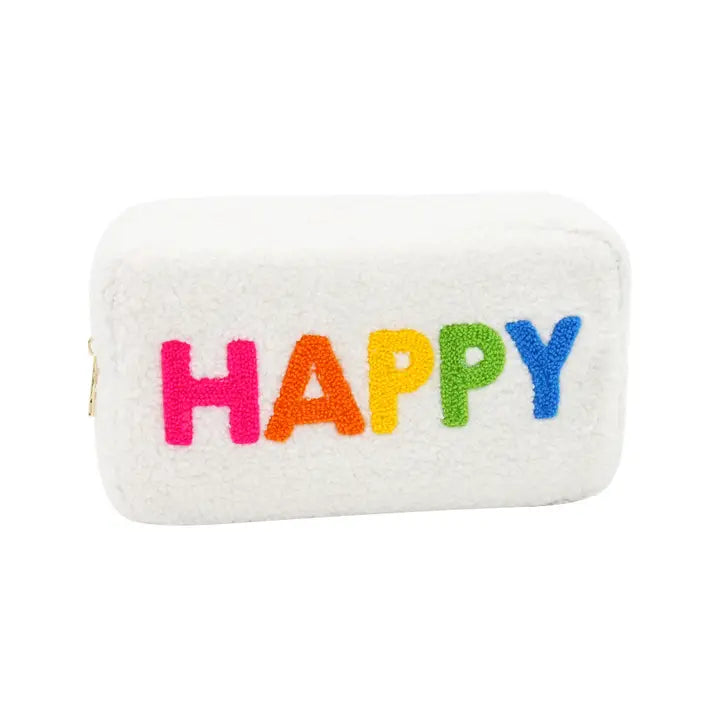 Happy Teddy Chenille Cosmetic Bag