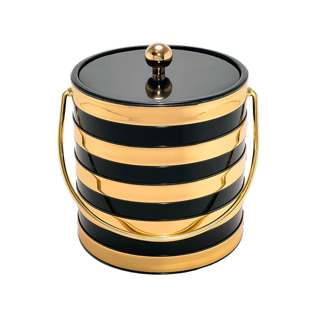 Black and gold band 3 qt. Ice Bucket