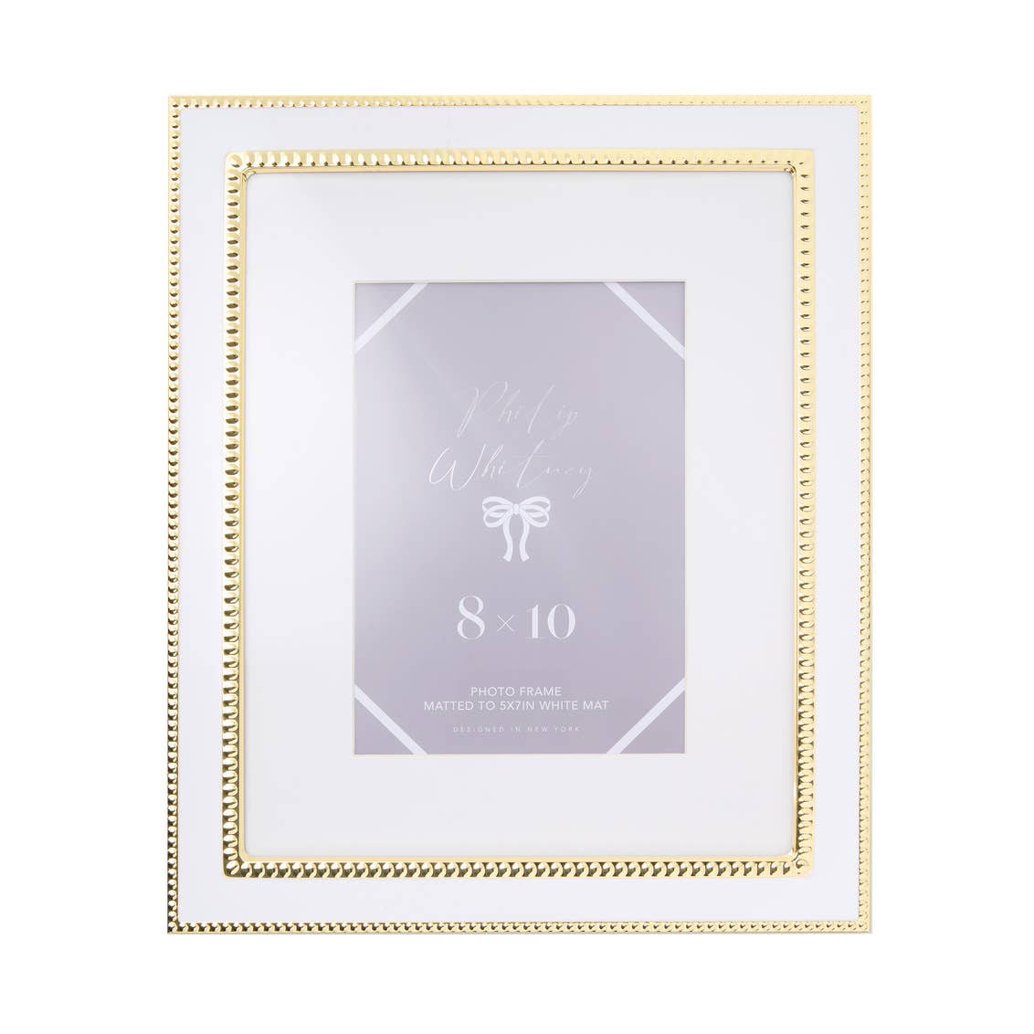 Photo Frame 8x10" White & Gold