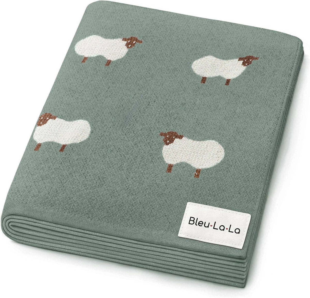 100% Cotton Baby Blanket - Hunter Green Sheep