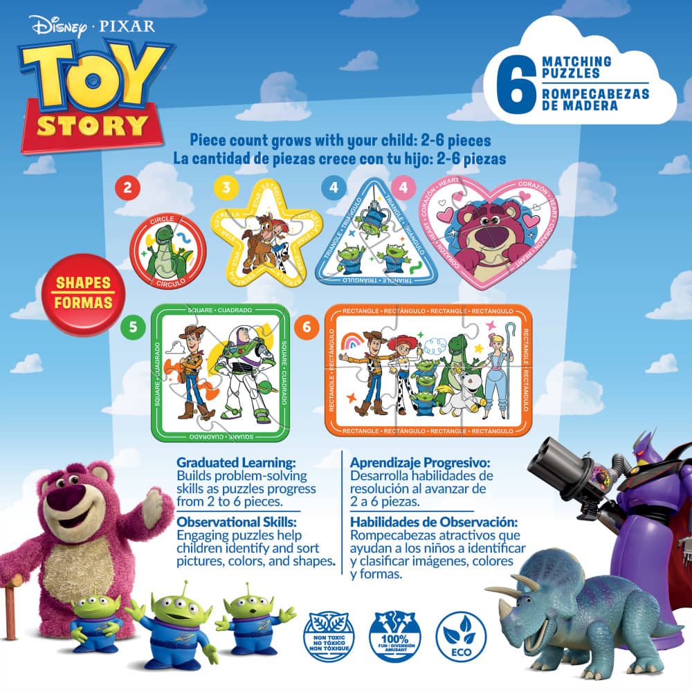 Disney - Toy Story 6-Pack Wood Shaped Puzzles