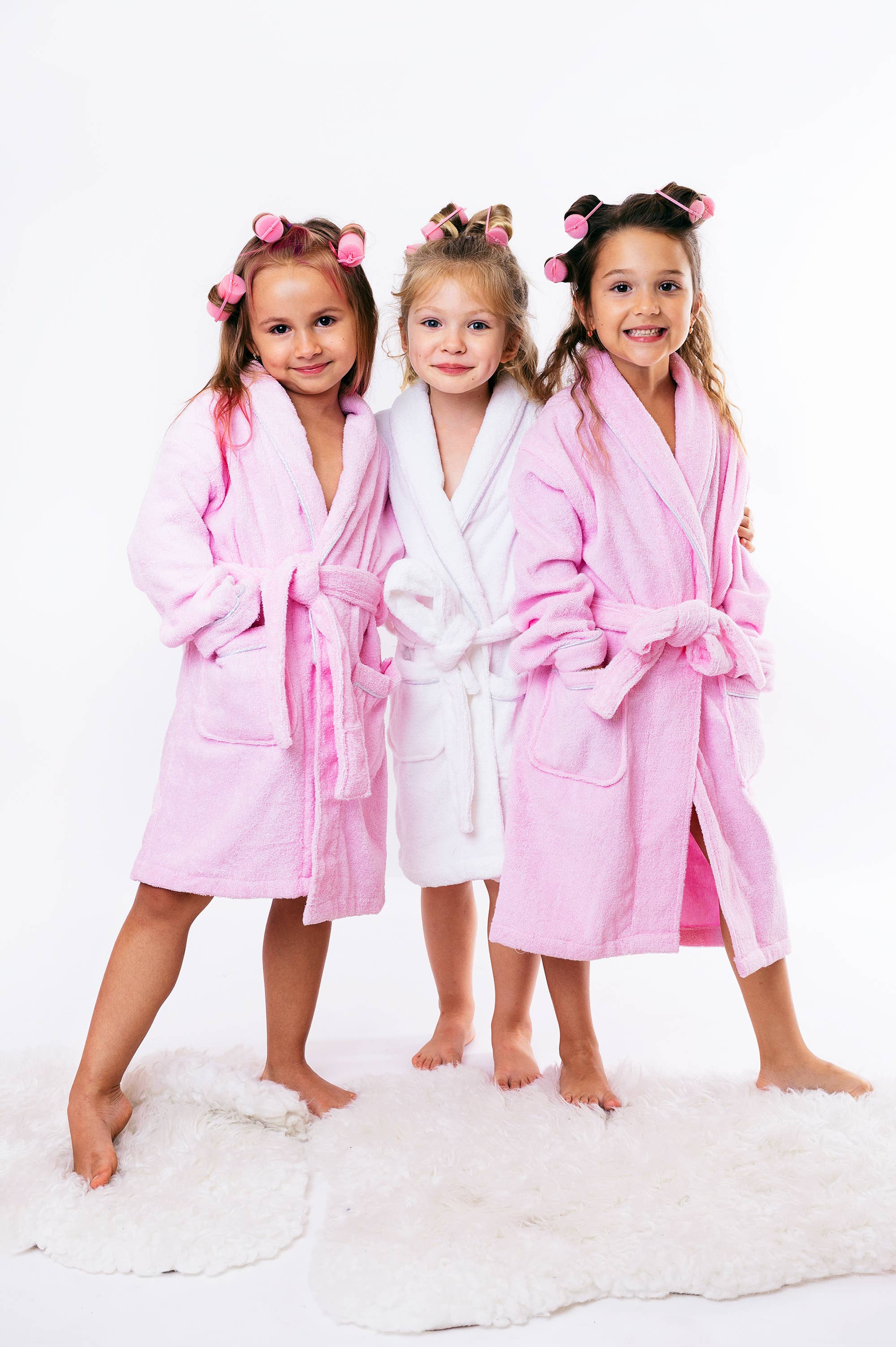 personalized Terry Kids and Tween Bathrobe - pink