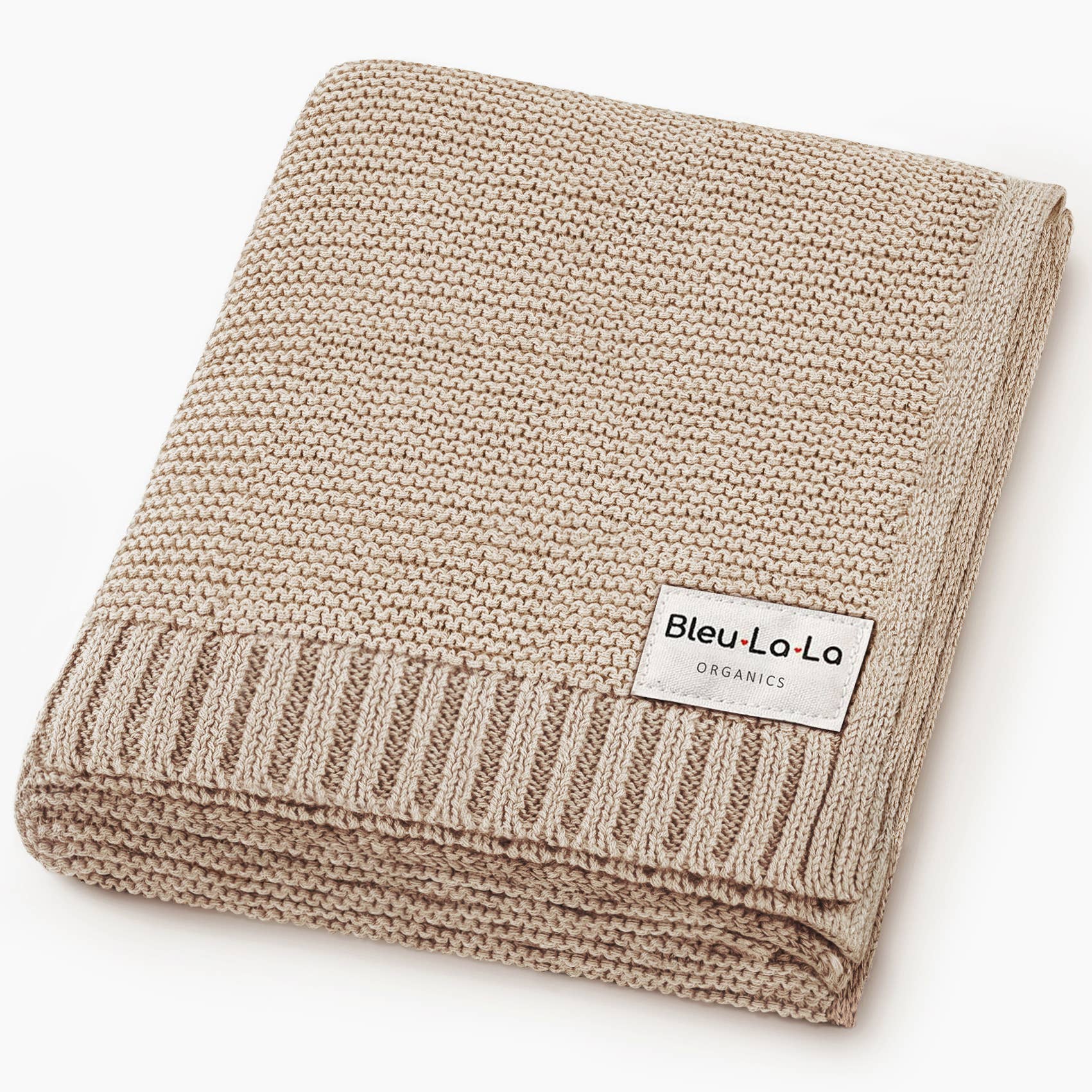 Heritage Knit 100% Organic Cotton Baby Blanket - Oatmeal