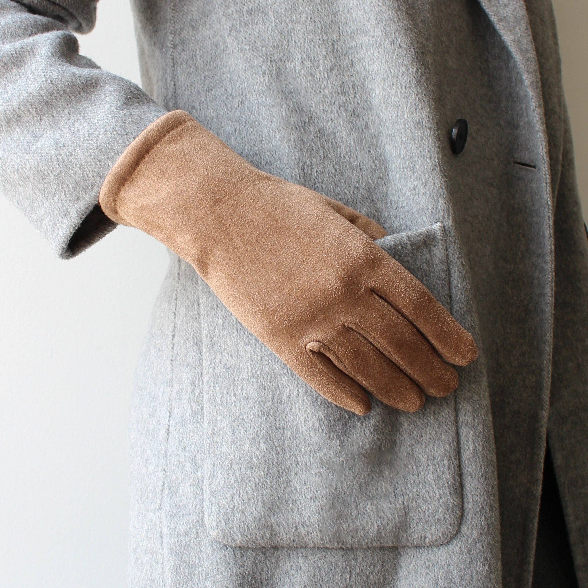 3-in-1 gloves - brown/grey striped