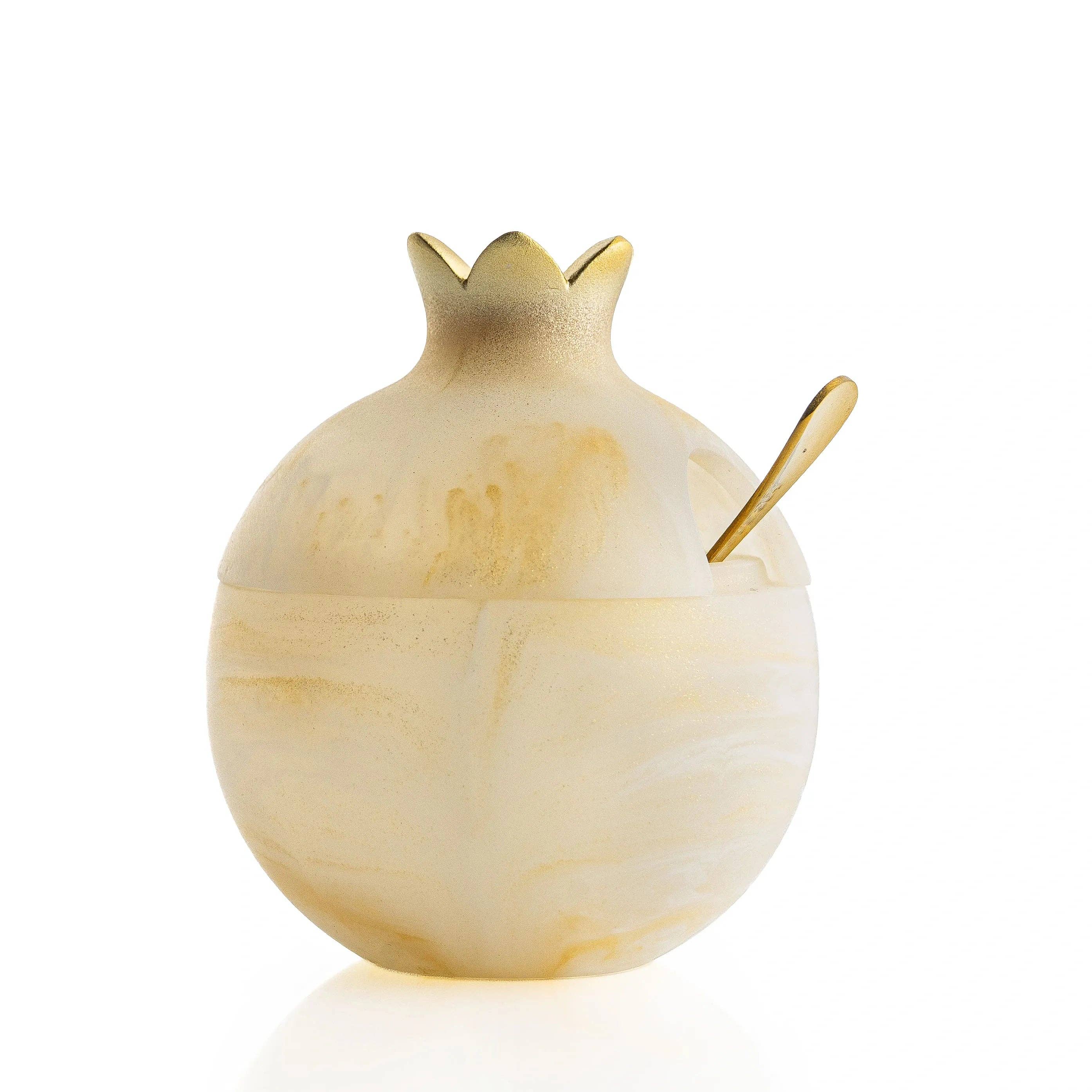 Resin Pomegranate Honey Dish - gold