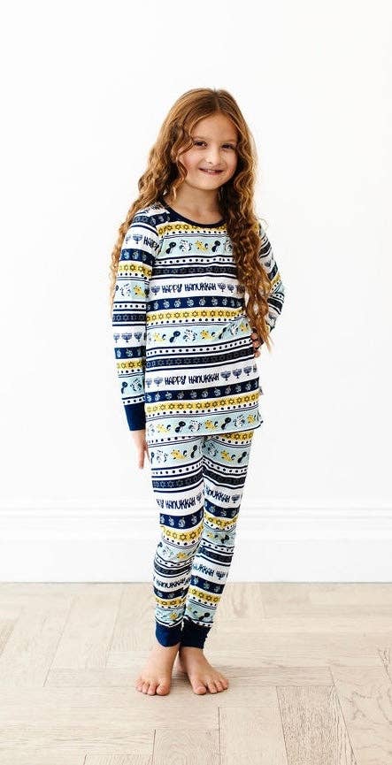 Hanukkah Cats Two Piece Bamboo Viscose Pajamas