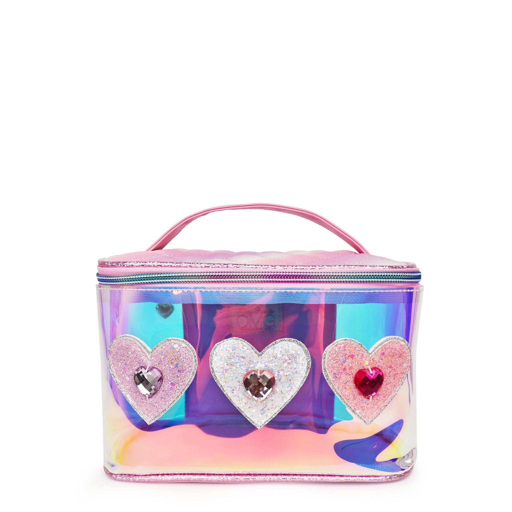 Hearts Clear Glazed Glam Bag