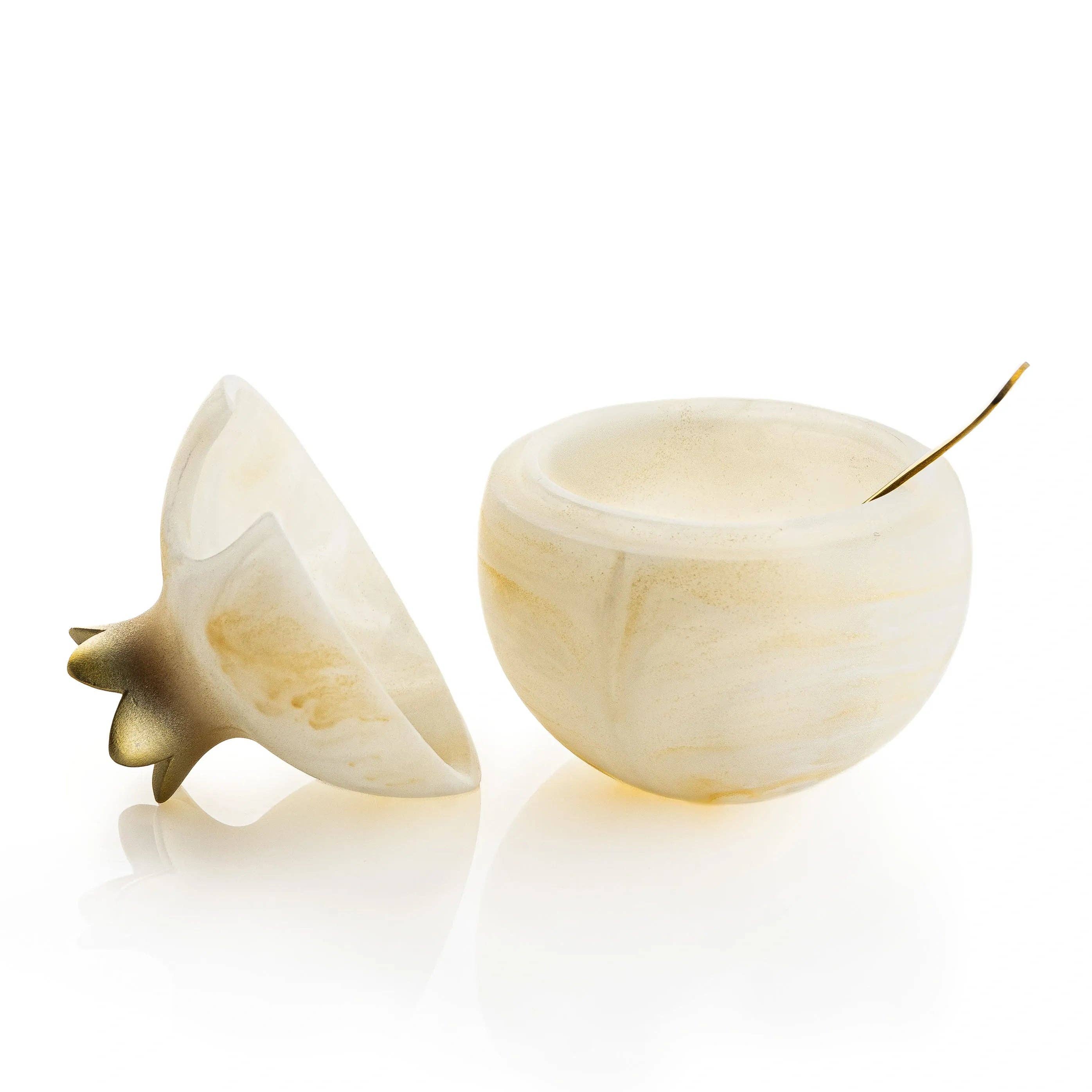 Resin Pomegranate Honey Dish - gold