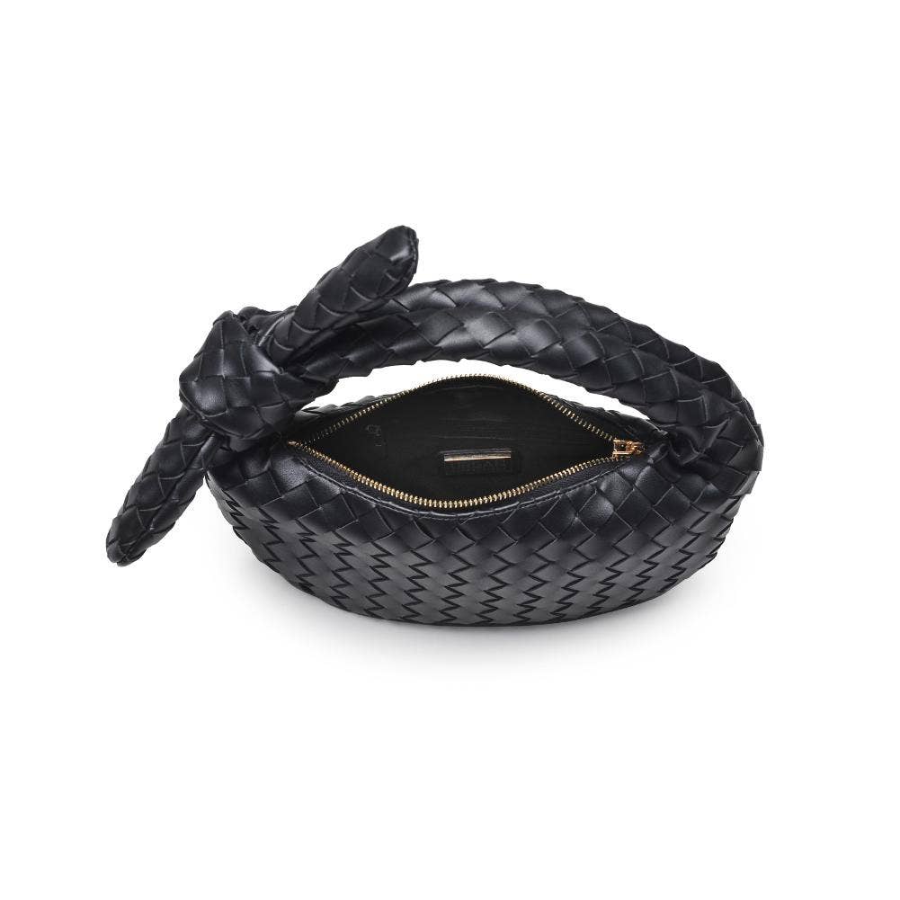 Bow knotted Woven vegan leather Clutch