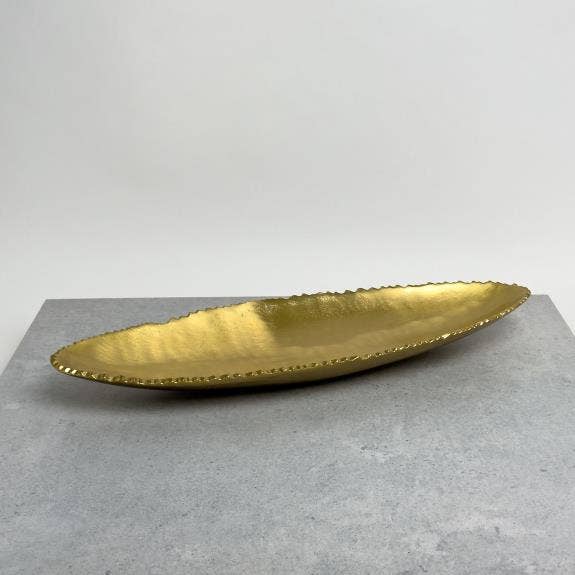 Long Gold Oval Bowl