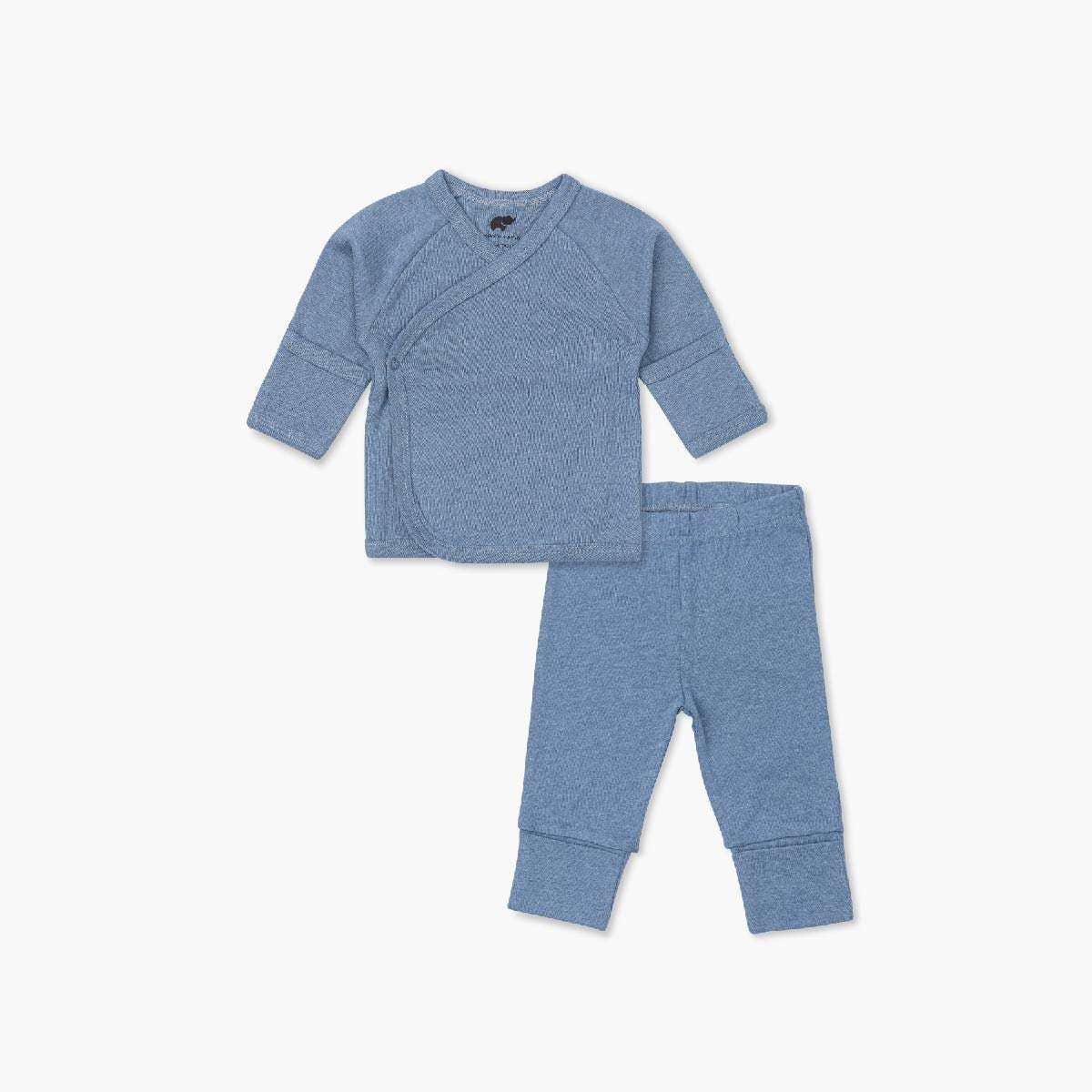 Hello Baby Set - Light Blue Heather