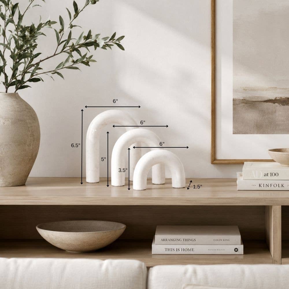 White Marble Arches - Set of 3