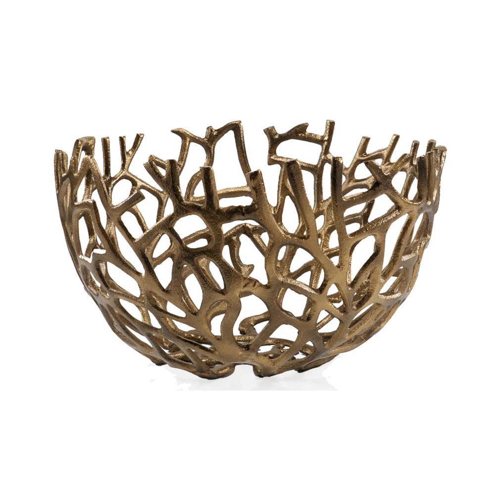 Gold Twigs Round Bowl