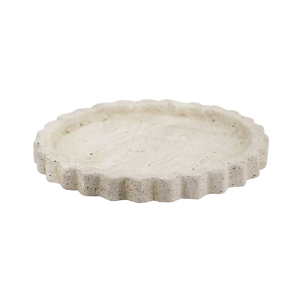Decorative circular Tray - Beige