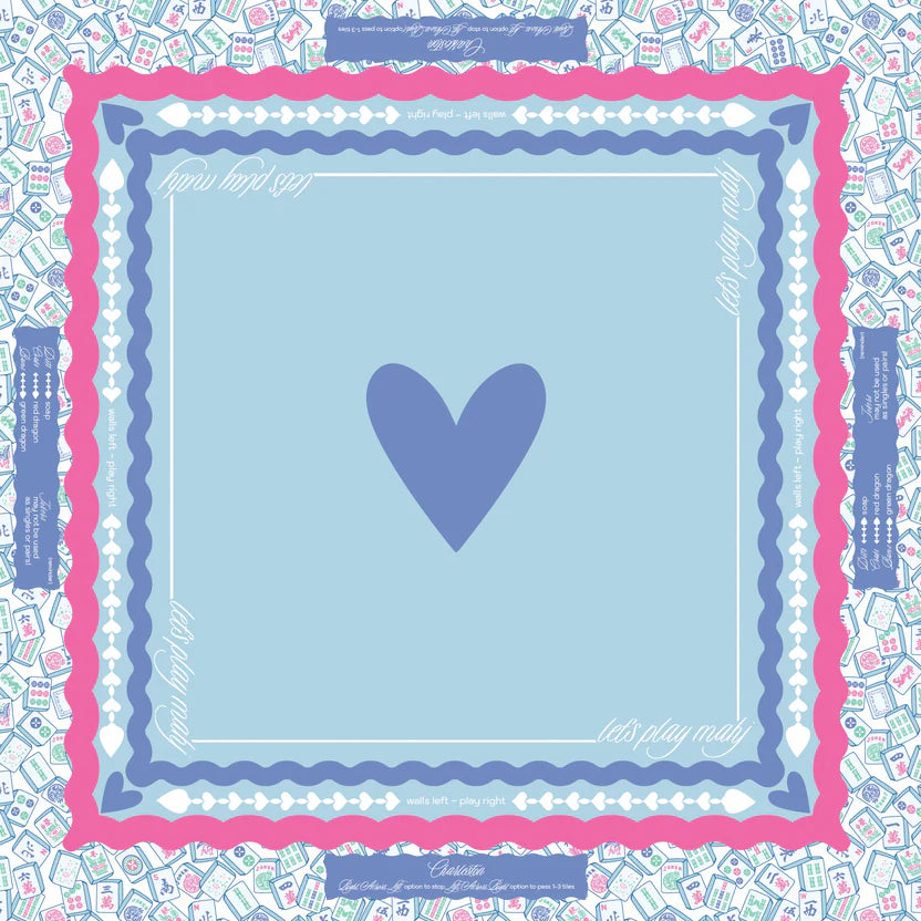 Mahjong Mat - blue heart