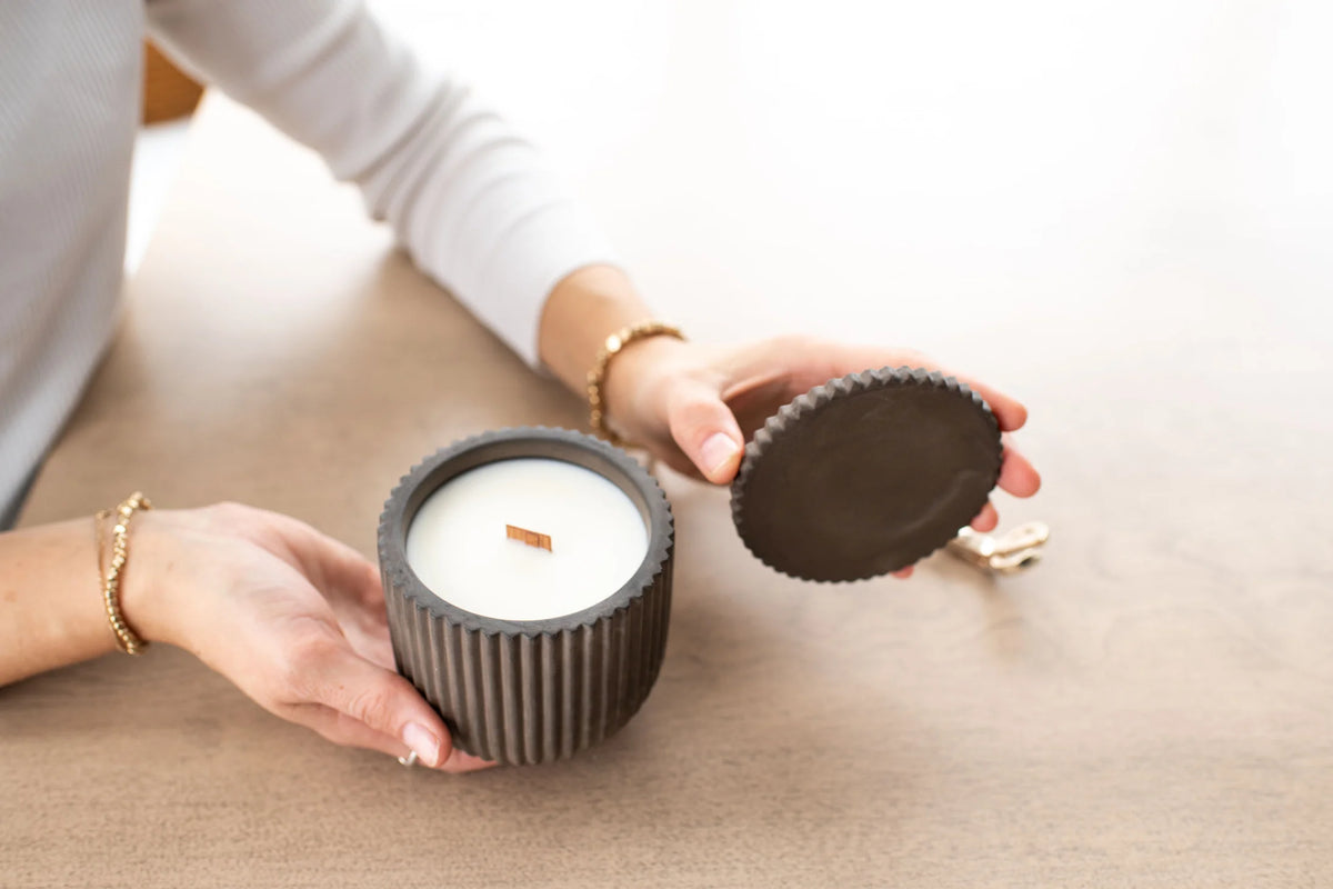 Fluted Large Candle - coconut lime