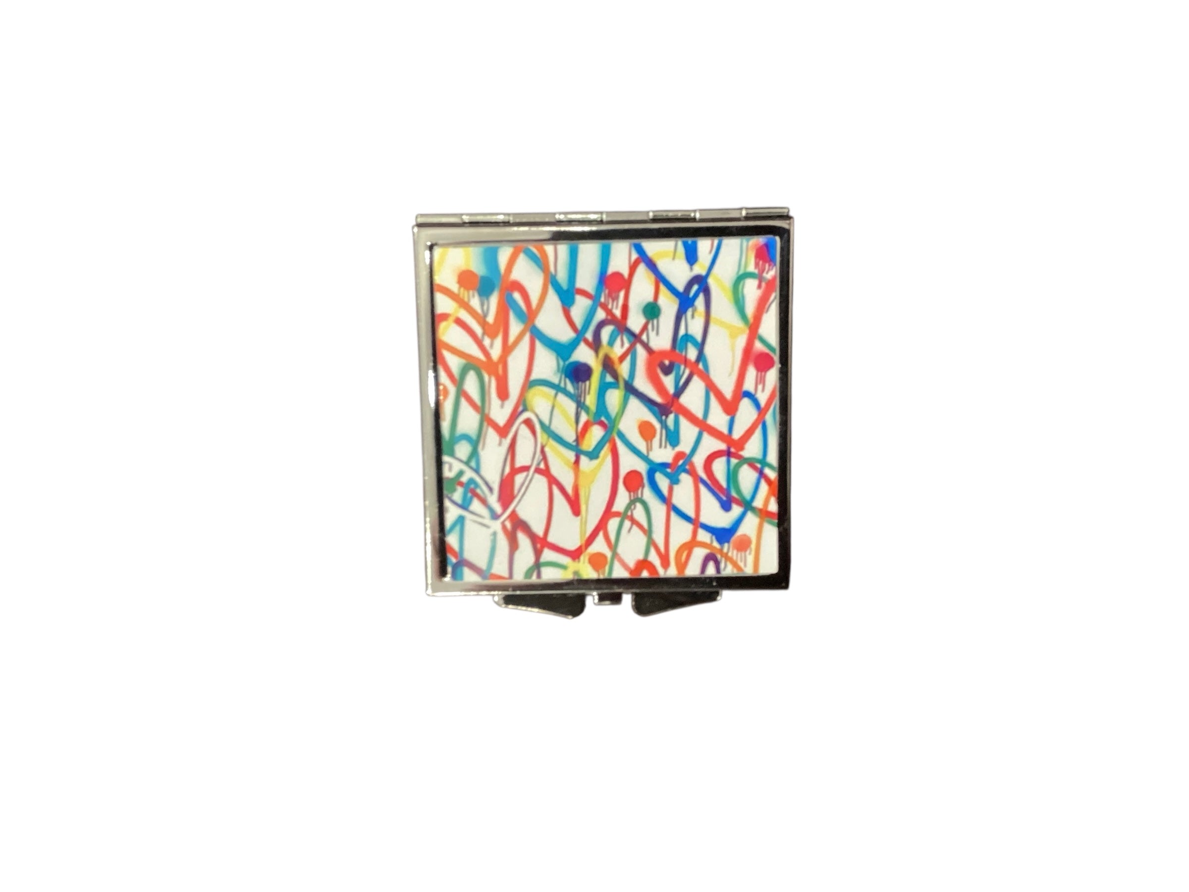 Graffiti Hearts Pocket Mirror