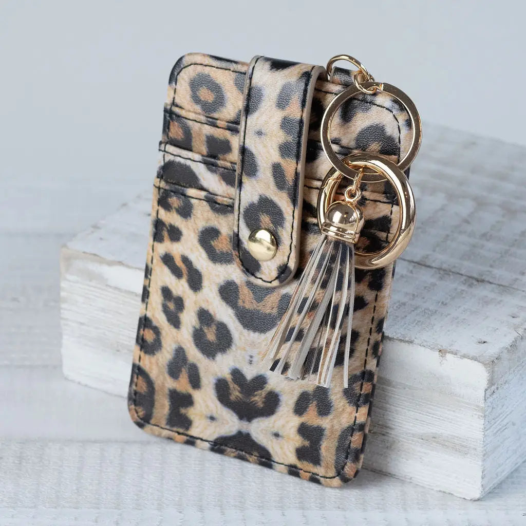 Card Clutch / Wallet Key Ring, Leopard