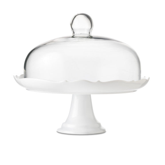 Pedestal Cake Plate and Dome - White