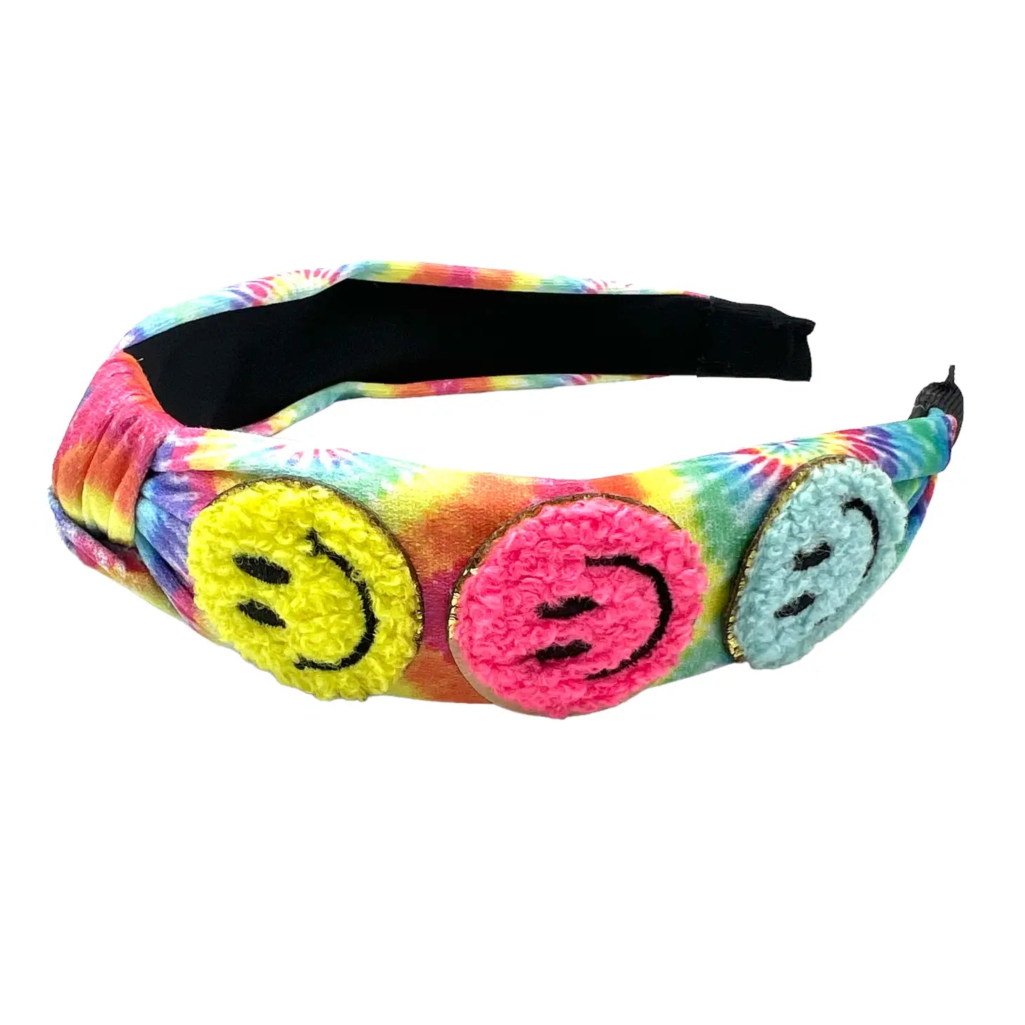 Tie Dye Smiley Knot Headband