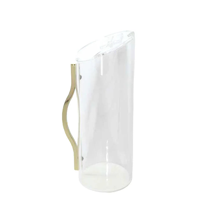 Lucite pitcher with gold wavy handle