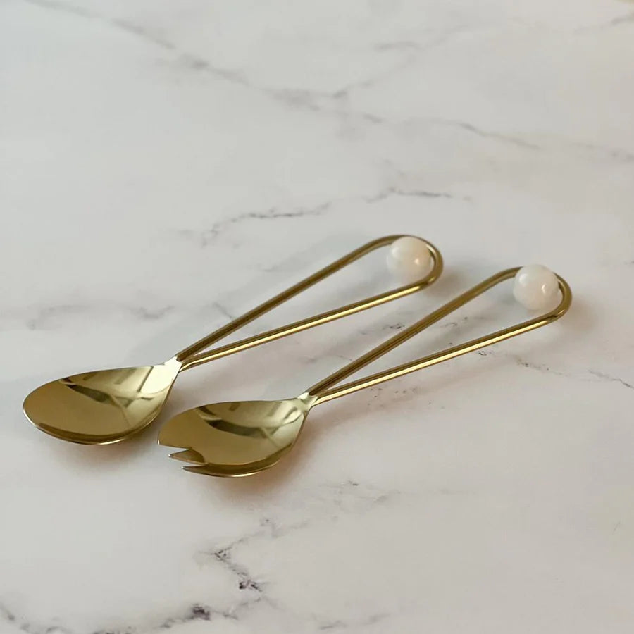 Gold Salad Servers With quarts Balls