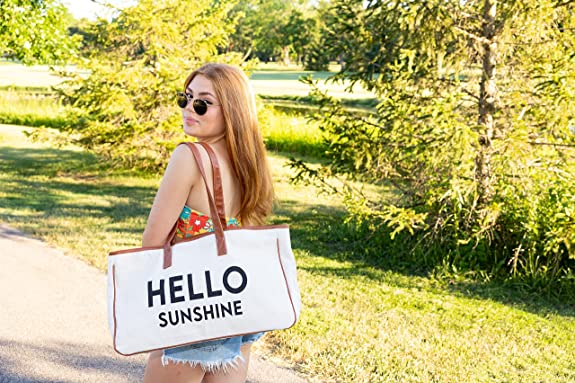 Large Cotton Tote Bag - Hello Sunshine