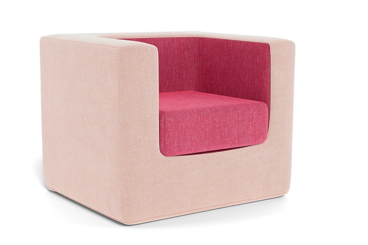 Personalized Upholstered Kid’s Chair - Petal Pink/Hot Pink