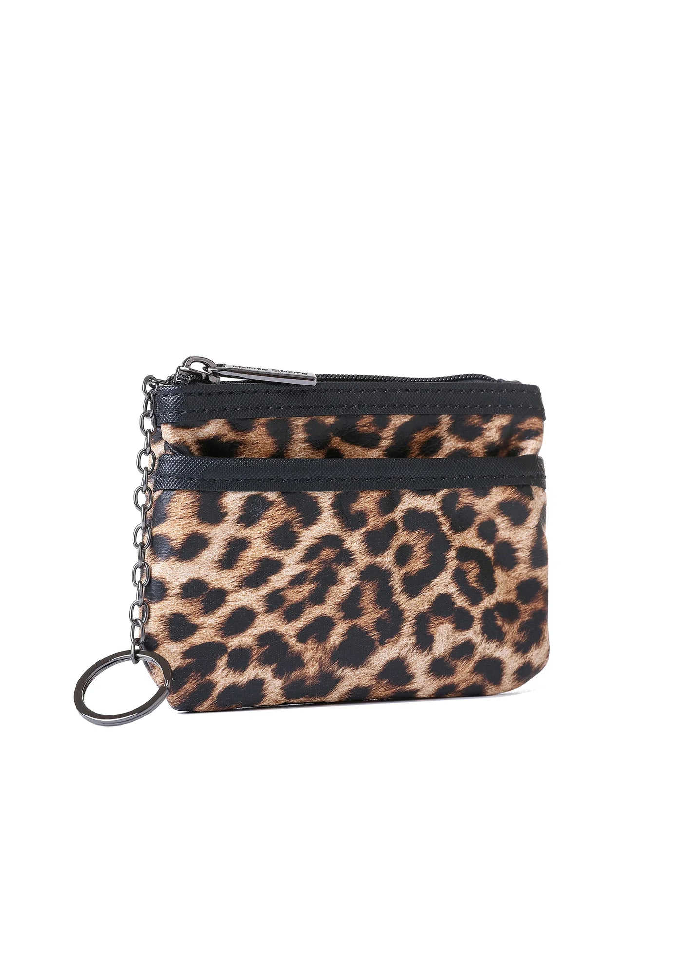 vegan leather cheetah card case