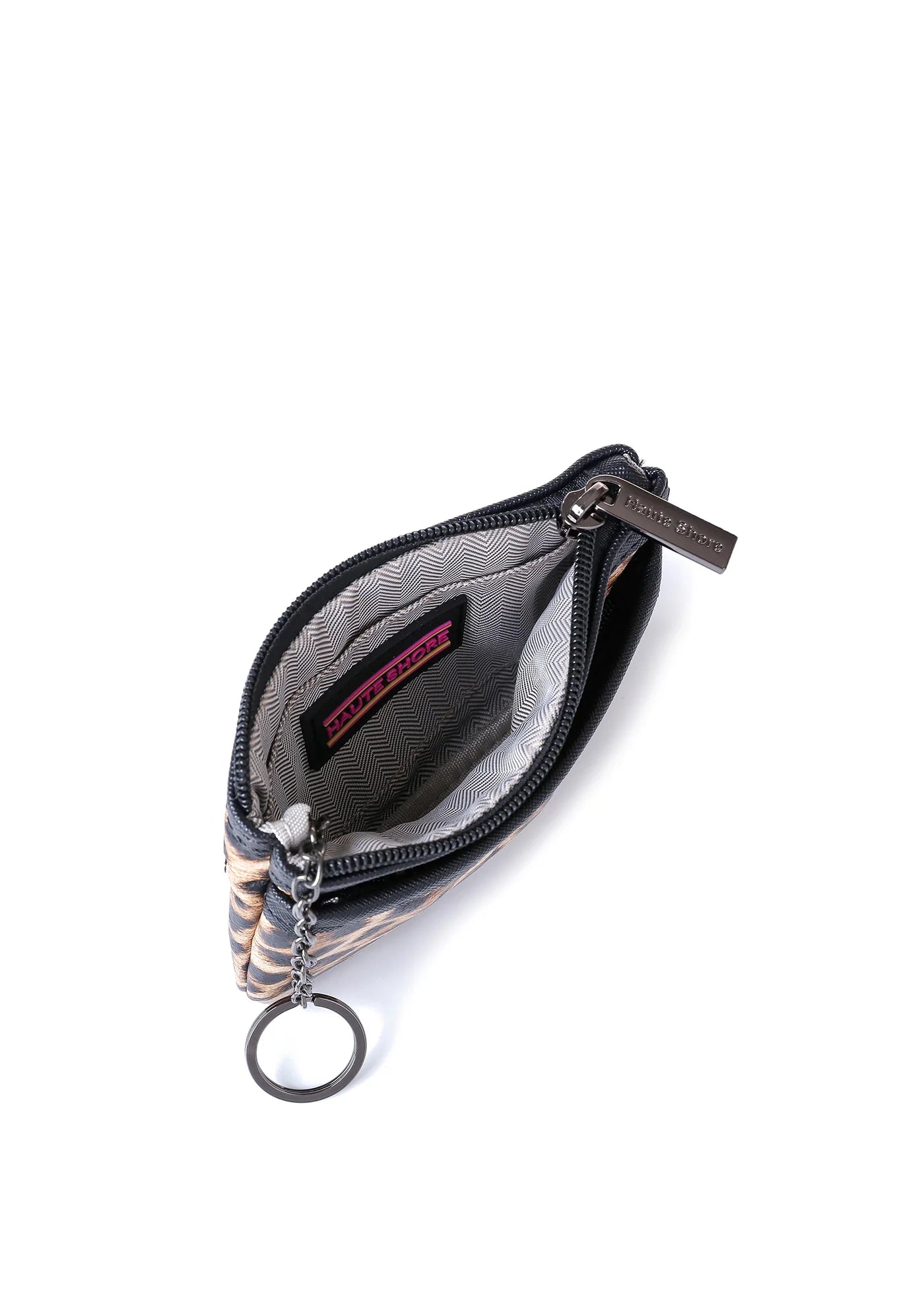 vegan leather cheetah card case