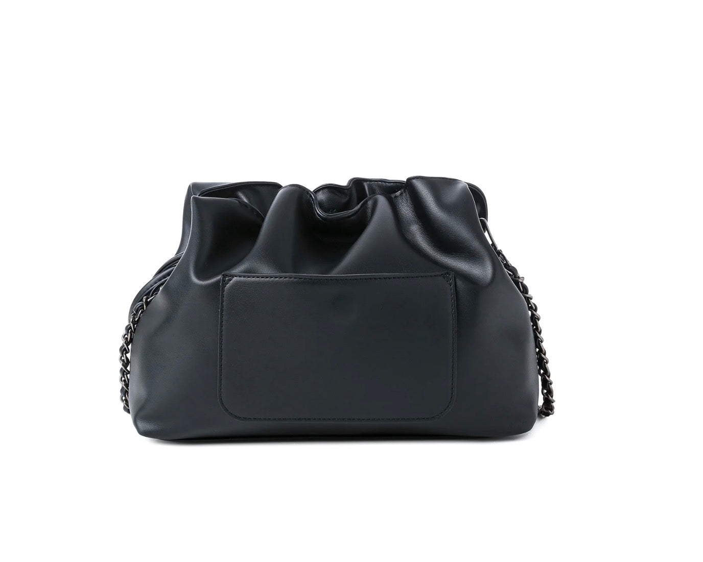 Convertible vegan leather crossbody - black