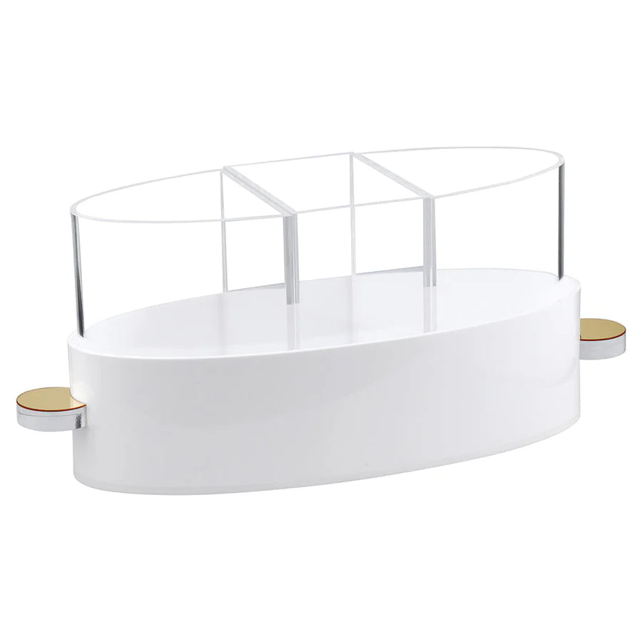 Lucite utensils caddy - gold