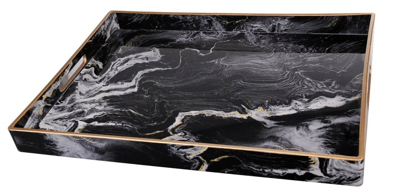 rectangular marble design decorative Tray