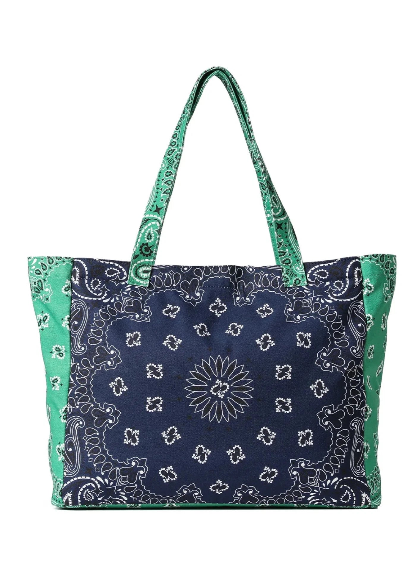 Large BANDANA TOTE - NAVY/GREEN