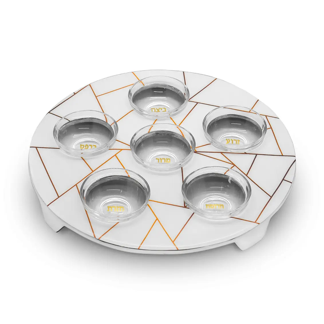 Passover Seder Tray with Glass Bowls