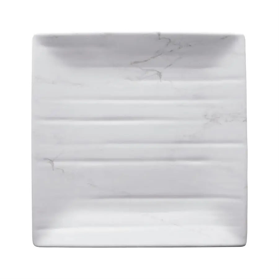 Gourmet Marble Blanc Melamine Square Plate - Medium