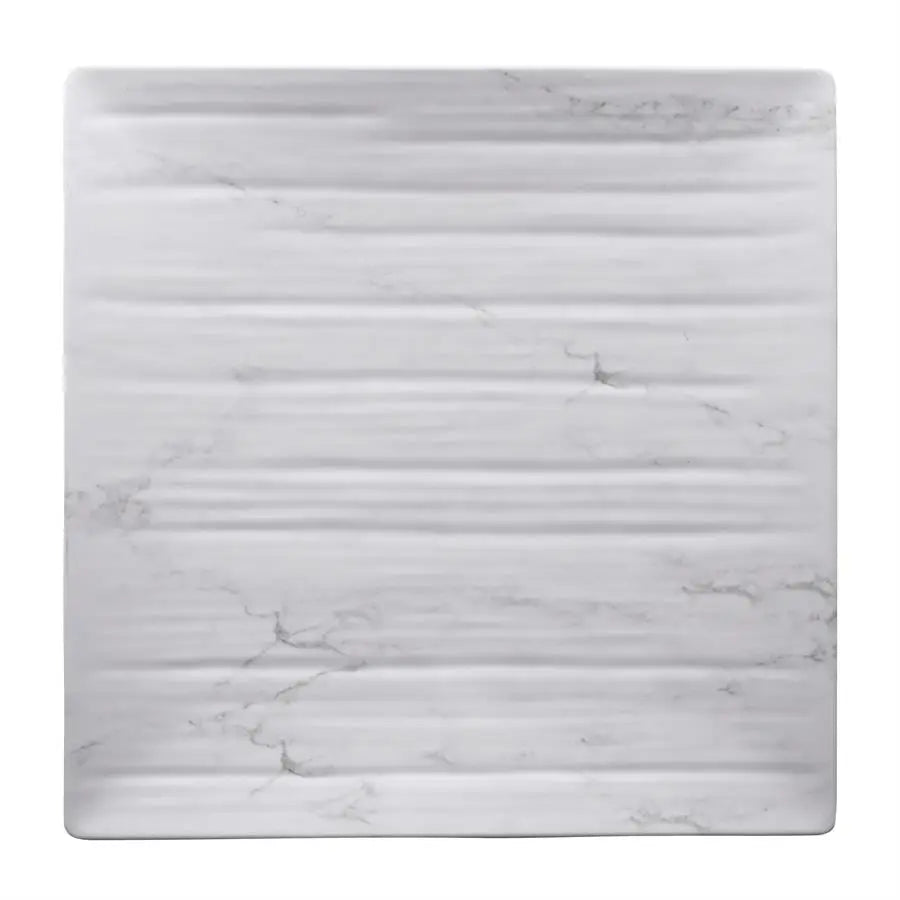 Gourmet Marble Blanc Melamine Square Plate - Large