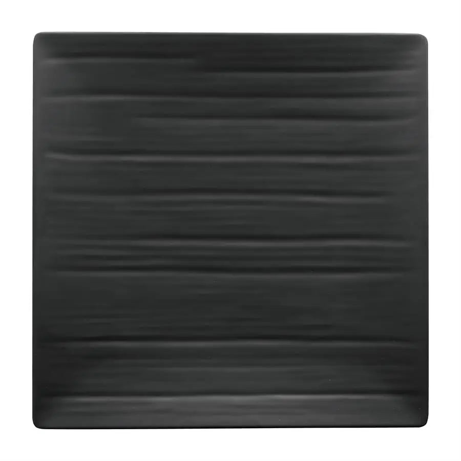 Gourmet Black Satin Melamine Square Plate - Large