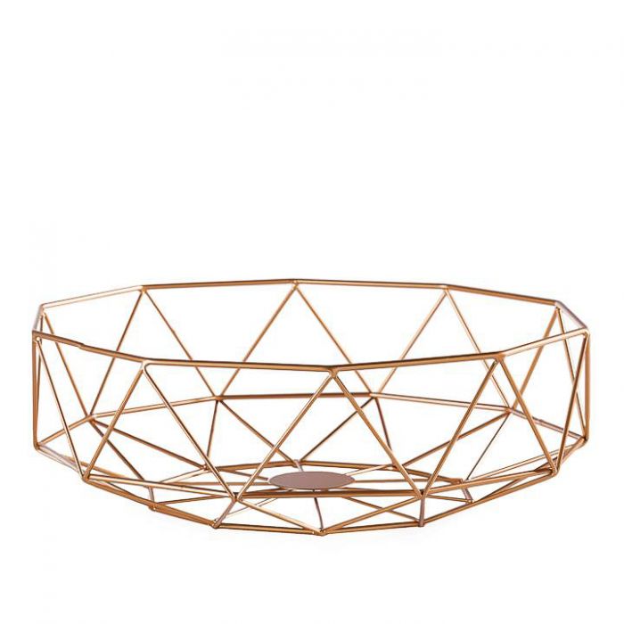 Diamond Decor Fruit Bowl - Gold