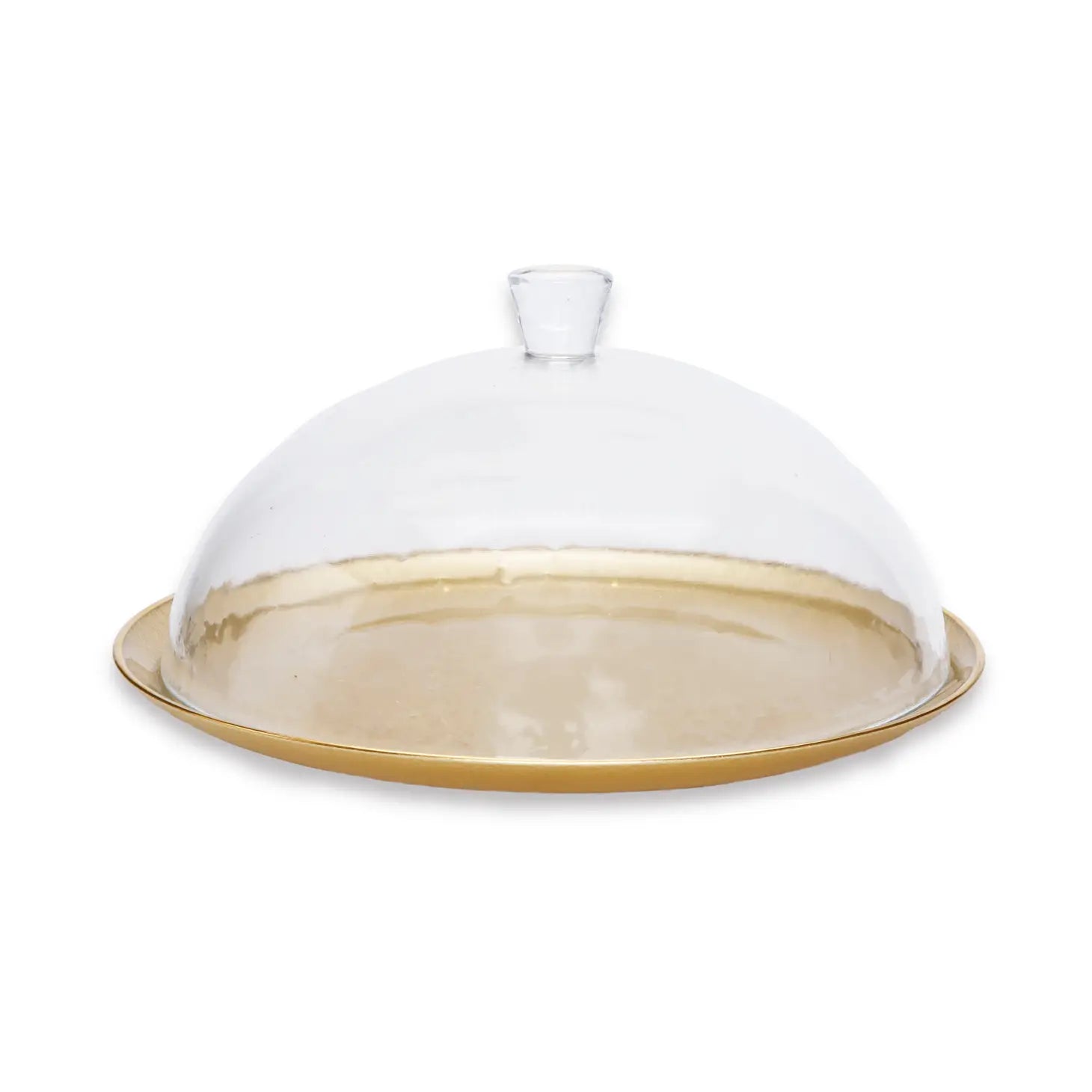 Gold Cake Plate with Glass Dome