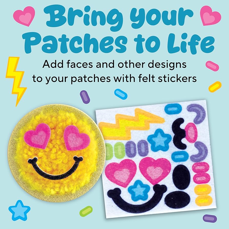 Make your own latch n’ patch fuzzy stickers