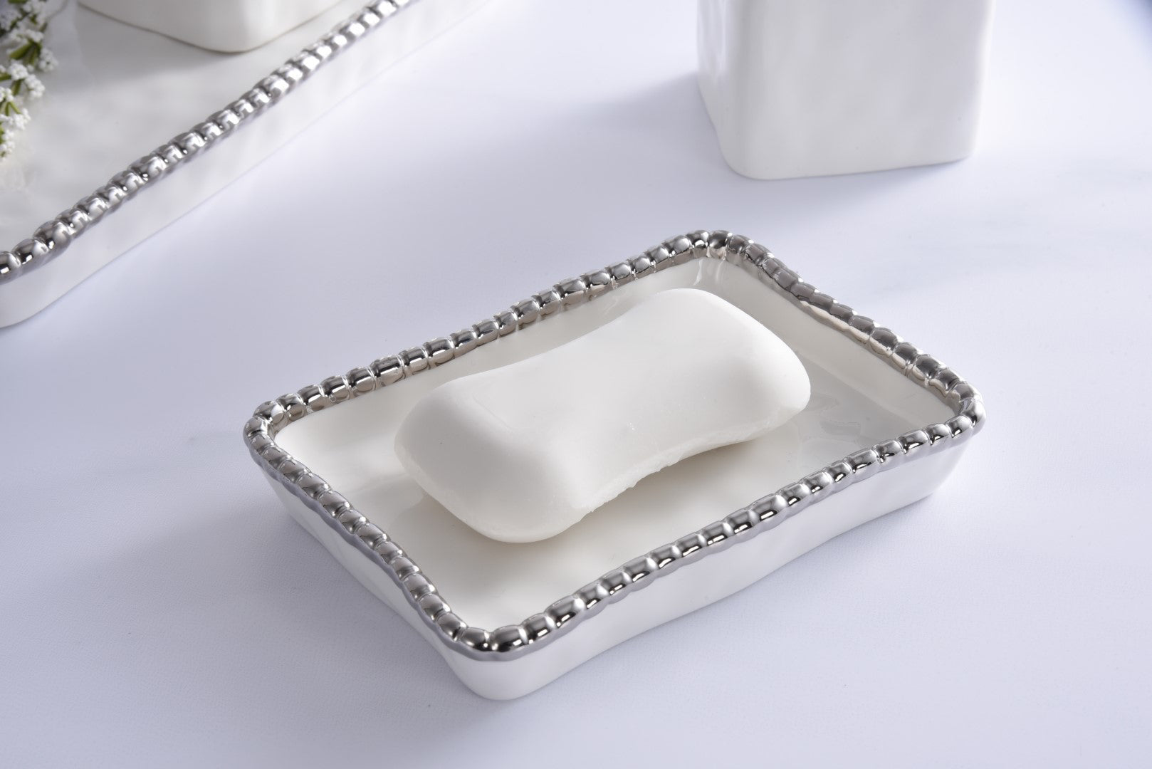 Pampa Bay Soap Dish With Silver Beads