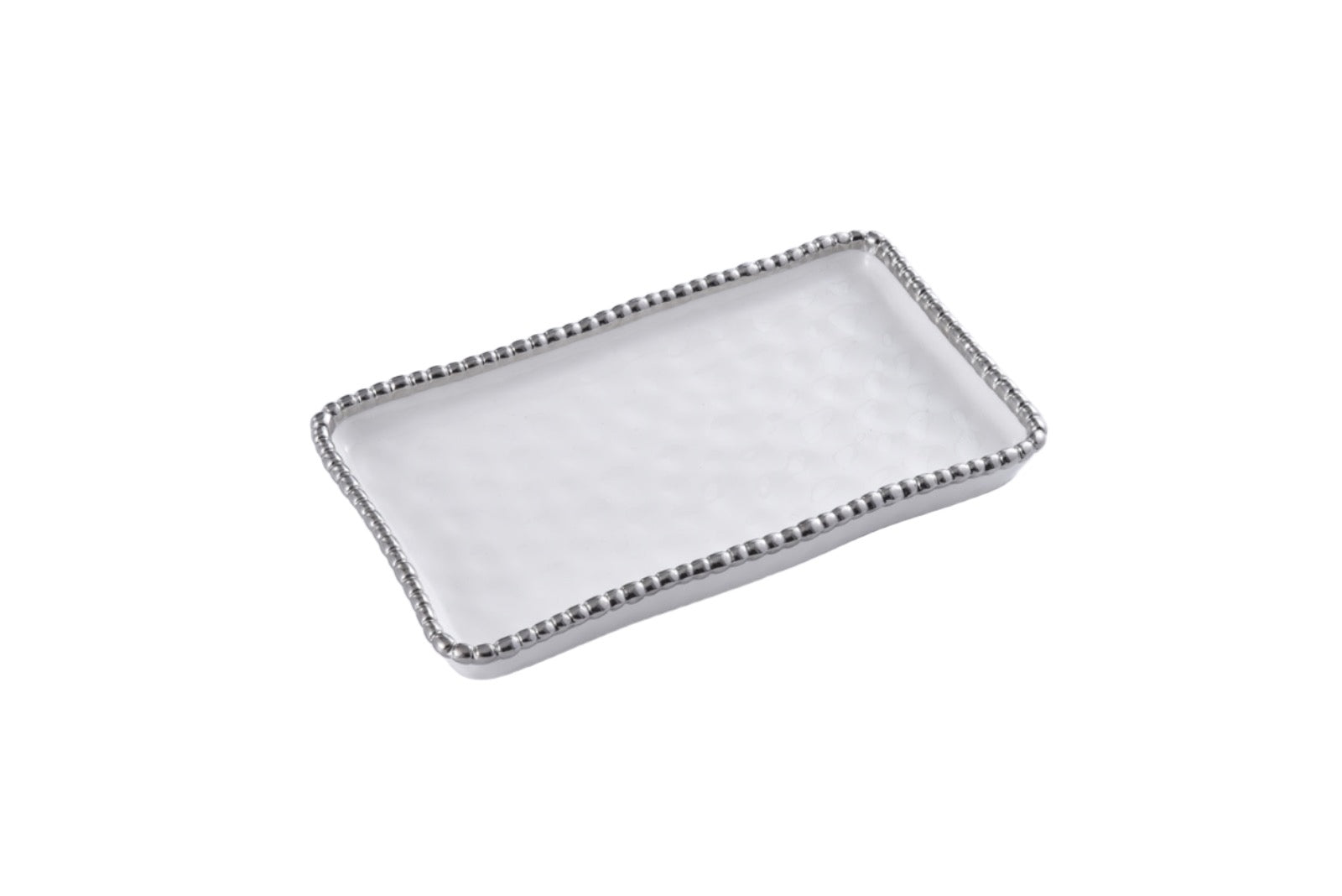 Pampa Bay Rectangular Vanity Tray With Silver Beads