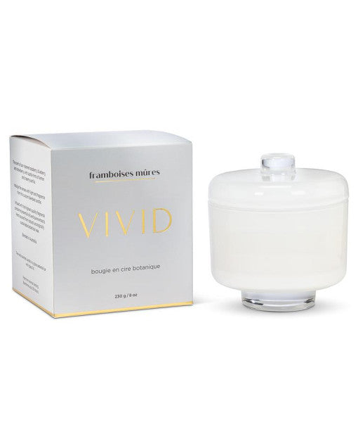 Vivid ripe raspberries candle